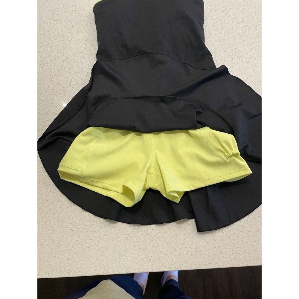 NWT Halara XS Softlyzero Plush Active Dress Black Yellow Shorts - Picture 2 of 6